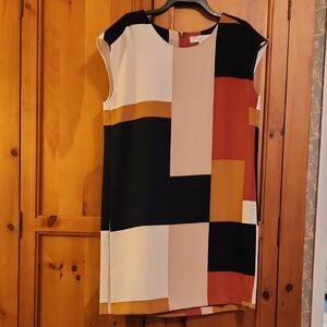 LOFT Geometric Color Block Mini Dress